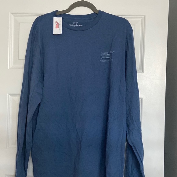 NWT Blue Grey Vineyard Vines Long Sleeve T-Shirt- Large - Picture 1 of 4